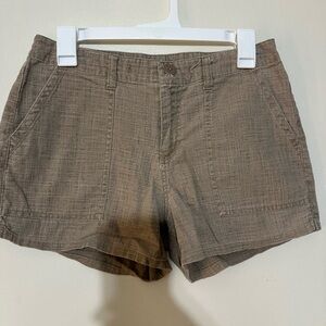 Carolina Blues Vintage Women’s Cotton Linen Look Light Brown Canvas Shorts 6 (S)